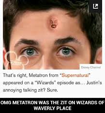 Alex came hard as justin licked up all of her cum. That S Right Metatron From Supernatural Appeared On A Wizards Episode As Justin S Annoying Talking Zit Sure Omg Metatron Was The Zit On Wizards 0f Waverly Place Omg Metatron Was The