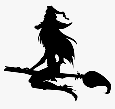 Silhouette on a png image. Transparent Witch Silhouette Png Witch On Broom Png Png Download Kindpng