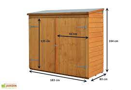 coffre de rangement en bois pour 2 velos 182x82x164cm l l h armoire de jardin rangement bois abri velo