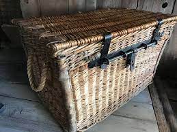 1930s Wicker Wardrobe Trunk Large Dated English Storage Etsy