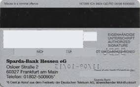 Bank Card Sparda Bank Sparda Bank Hessen Eg Germany Federal Republic Col De Mc 0037