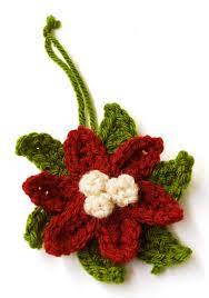 Crochet Poinsettia Ornament Crochet Christmas Decorations Christmas Crochet Patterns Crochet Xmas