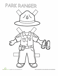 Park Ranger Paper Doll Worksheet Education Com Paper Dolls Park Ranger Community Helpers Theme