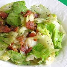 Polish Salata Z Boczkiem Is The Best Tasting Wilted Lettuce Salad Recipe Wilted Lettuce Salad Lettuce Recipes Lettuce Salad