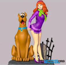 3D Model – Sexy Daphne and Scooby Doo (3D printing)