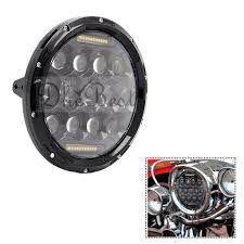Shop this collection (2) model# 91416. Dhebest Bike High Quality 7 Inch 105w High Low Beam Led Headlight Projector 13 Led Lights With White Drl Round Projector Lamp Black