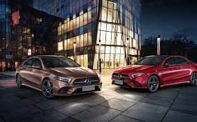 Download Wallpapers Mercedes Benz A Class L Sport 2019 New Cars Sedan Exterior New Red A Class German Cars Brown New A Class A200 Mercedes Benz A Class Mercedes Benz Mercedes W124