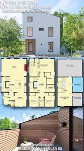 Plan 144002prh Narrow Modern House Plan With Third Story Loft In 2021 Narrow Lot House Plans Modern House Plan Square House Plans