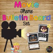 To make the playroom feel like a special movie showing i added some paper streamers and stars to the hallway and added a this movie poster outside the entrance. Movie Theme Bulletin Board Set Celebration Of Learning Hollywood Decor