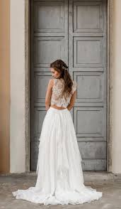Silk And Lace Wedding Separates Bridal Separates 2 Piece Wedding Dress Destination Wedding Dress Beach Wedding Dress Elopement Wedding In 2020 2 Piece Wedding Dress Crop Top Wedding Dress Destination Wedding Dress