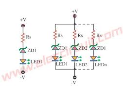 Very Simple Voltage Level Indicator By Led And Zener Diode