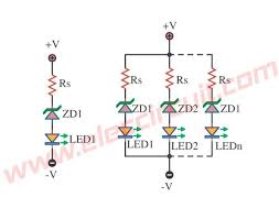 very simple voltage level indicator by led and zener diode