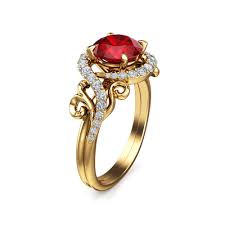 Check spelling or type a new query. 14k Yellow Gold Ruby Ring Unique Engagement Ring Ruby Engagement Ring Camellia Jewelry
