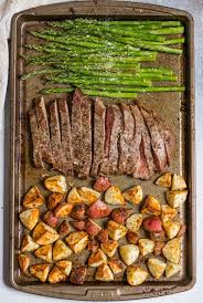 Parmesan Crusted Steak And Potato Sheet Pan Dinner Recipe Full Meal Recipes Easy Steak Recipes Yummy Dinners