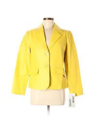 Details About Nwt Metrostyle Women Yellow Leather Jacket 8 Petite