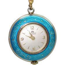 Art Deco Bucherer Skeleton Blue Enamel Pendant Watch Pendant Watches Vintage Watches Pendant