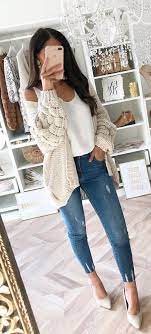 Summer Outfits White Tank Top And Blue Jeans Casual Fall Outfits Outfits Fashion