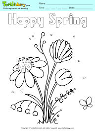 Use the rainbow coloring sheets to teach your kid about what rainbows signify for different occasions. Happy Spring Flower Coloring Page Coloring Sheet Spring Coloring Pages Flower Coloring Sheets Flower Coloring Pages