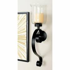 Black metal wrought iron wall sconces candle holders with leaves 18 tall. Wrought Iron Candle Holders Stands Candles Hayneedle