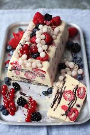 It's sometimes said we take the first bite of a dish with our eyes. How To Make An Ice Cream Terrine Frozen Berry Terrine Christmas Ice Cream Ice Cream Cake Desserts