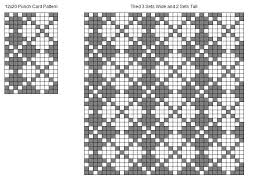 12 stitch argyle machine knitting punch card pattern chart