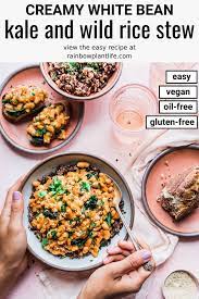 Creamy White Beans With Kale And Wild Rice Rainbow Plant Life White Beans Vegan Dinner Recipes Vegan Recipes Easy
