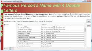 This represents perhaps the most complete picture of the most common names in the united states. Npr Puzzle Famous Person With 4 Double Letters In Name Randy S Rants Ravings And Reflections