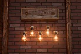 • measures 14 tall, 5.5 wide • black decorative hanger • jute. Pallet Mason Jar Pendant Light Fixture