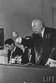 Nikita Khrushchev at a Paris Summit Conference, denouncing the US for not  apologizing over a U-2 spy plane incident | Summit conference, Spy plane, U  2 spy plane