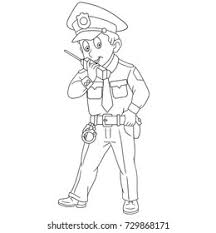 Police officer badges coloring pages. Coloring Page Cartoon Police Officer Policeman Stock Vector Royalty Free 729868171