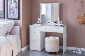 Polifurniture Nevada Dressing Table White Walmart Com White Bedroom Vanity Bedroom Vanity White Vanity Desk