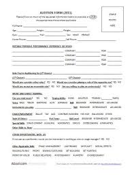 The Ultimate Audition Form Audition Teaching Theatre Teaching Drama