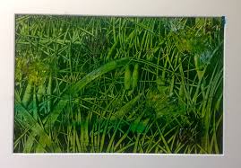 Two Layers Of Acrylic Scraped With Credit Card Taken From Original Idea By Gerda Lipski Grass Fields The Originals