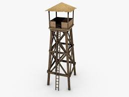 Guard Tower Http Www Turbosquid Com 3d Models Wooden Watchtower 3d 3ds 696632 Watch Tower Tree House Designs Wooden Architecture