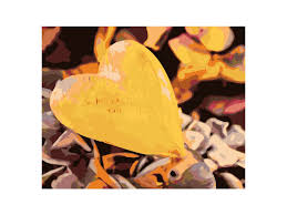 Heart in d platform espadrilles peep toe size 9. Paint By Number Yellow Heart Paintingfromphoto Com