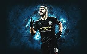 We have a massive amount of hd images that will make your computer or smartphone. Download Wallpapers Sergio Aguero Manchester City Fc Portrait Black Uniform Manchester City Blue Stone Background Premier League England Football For Desktop Free Pictures For Desktop Free