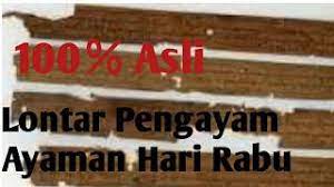 Ngelodang sareng kangin leb yam saking kaje. Lontar Pengayam Ayaman Hari Rabu Youtube