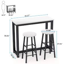 Dining Room Tribesigns 3 Piece Pub Table Set Counter Height Breakfast Bar Dining Table Set With The dining table and chairs are set on.