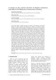 Chart 1 shows some of the achievements thus far. Pdf A Revisit On The Current Practice Of Dispute Resolution And Adr In The Malaysian Construction Industry Mohd Suhaimi Mohd Danuri Academia Edu