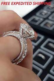3 50 Ct D Vvs1 Diamond Engagement Ring Round Ladies Wedding Band White Gold Over Womens Engagement Rings Beautiful Wedding Rings Round Diamond Engagement Rings