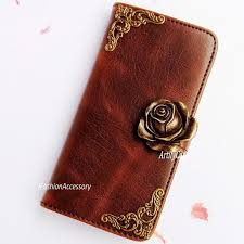 Flower Phone Wallet Leather Flip Case Rose Handmade Cover For Samsung Note 3 4 5 Phone Wallet Wallet Phone Case Accessories