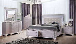 Get 5% in rewards with club o! Furniture Of America Claudette 4pc Storage Bedroom Set In Silver Rose
