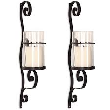 For more traditional tastes, try wood, ceramic and wrought iron. Asense Iron And Glass Vertical Wall Hanging Candle Holder Sconce Wall Decor For Living Room Bedroom Set Of 2 Buy Online In Dominica At Dominica Desertcart Com Productid 205403941