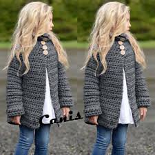 Details About Us Toddler Girls Fall Winter Clothes Button Knitted Sweater Cardigan Cloak Coat