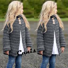 details about us toddler girls fall winter clothes button knitted sweater cardigan cloak coat