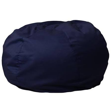 Flash Furniture Oversized Bean Bag Chair, Solid Navy Blue - W.B. Mason