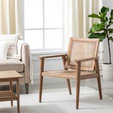 Wood Cane Accent Chair Hearth Hand With Magnolia Accent Chairs Arm Chairs Living Room Wood Frame Arm Chair