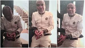 Leader of the indigenous people of biafra, nnamdi kanu has been rearrested and brought back to nigeria.he was intercepted on june 27.kanu is expected to be r. Nnamdi Kanu Photos Emerge As Ipob Leader Is Finally Arrested Abroad Flown To Nigeria Legit Ng