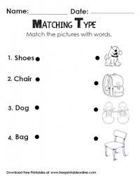 While your kids explore pictures, including animals, fruits, vehicles, and more, you will watch them strengthen their fine motor skills, organization, and. Matching Type Worksheet Match The Words W The Images