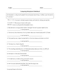 This similes worksheet directs the student to label each sentence as a simile or metaphor. Pin On 6th Grade Ela